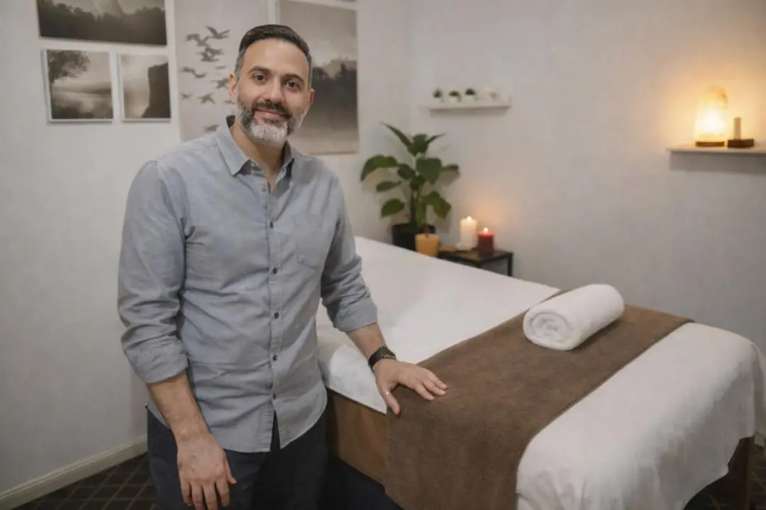 Professional sensual massage therapist Farshad in his private Sydney massage studio Professional sensual massage therapist Farshad in his private Sydney massage studio