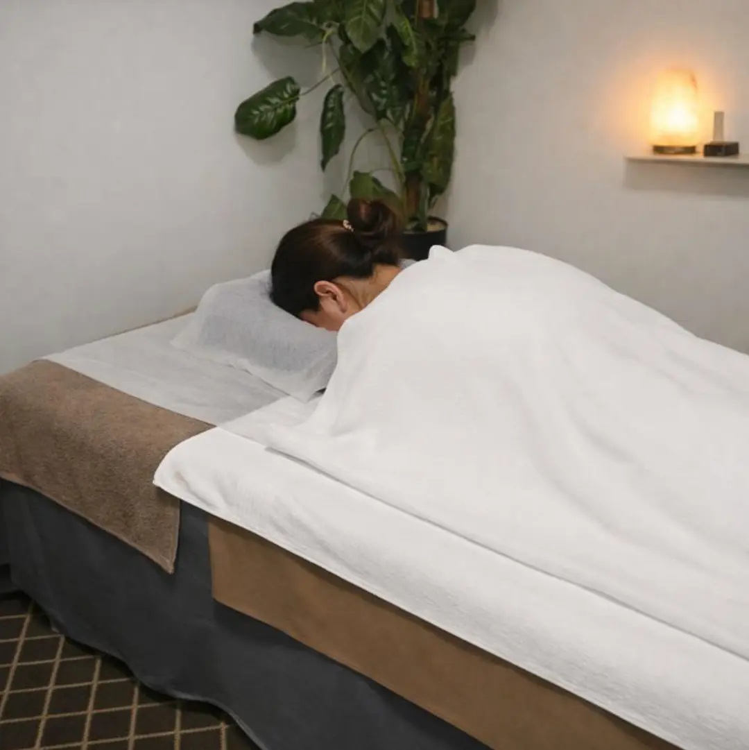Client relaxing during a private sensual massage session in Sydney Client relaxing during a private sensual massage session in Sydney